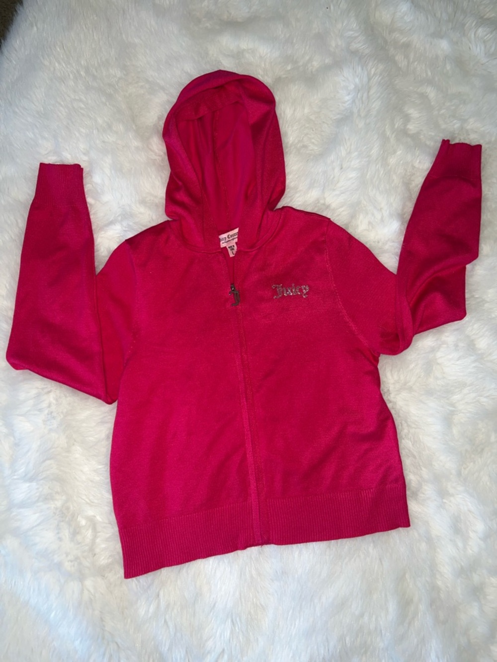 Large Juicy Couture Fuchsia Hoodie & Pants Set - Picture 2 of 8